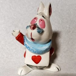 Vintage  Porcelain White Rabbit figurine Walt Disney Productions Alice in Wonderland White Rabbit figurine 4.25" collectible