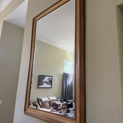 Large Wooden Framed Mirror