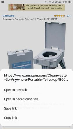 Clear waste port-a- potty (New)