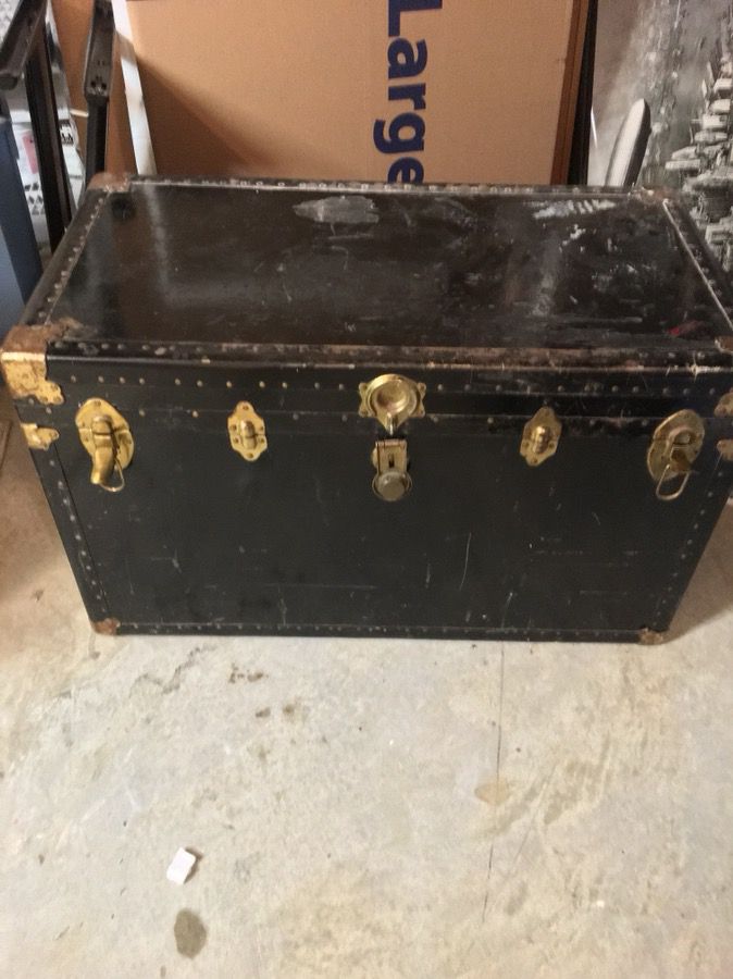 Antique steamer trunk - great for storage and/or table top