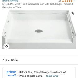 Sterling 36x36 Shower Base. 