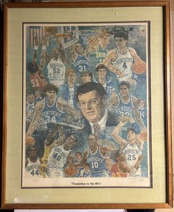 UK Kentucky Basketball 1980’s Framed Poster