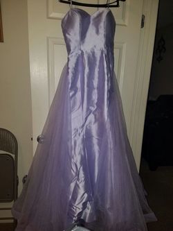 Purple lavender Prom Dress with tulle skirt