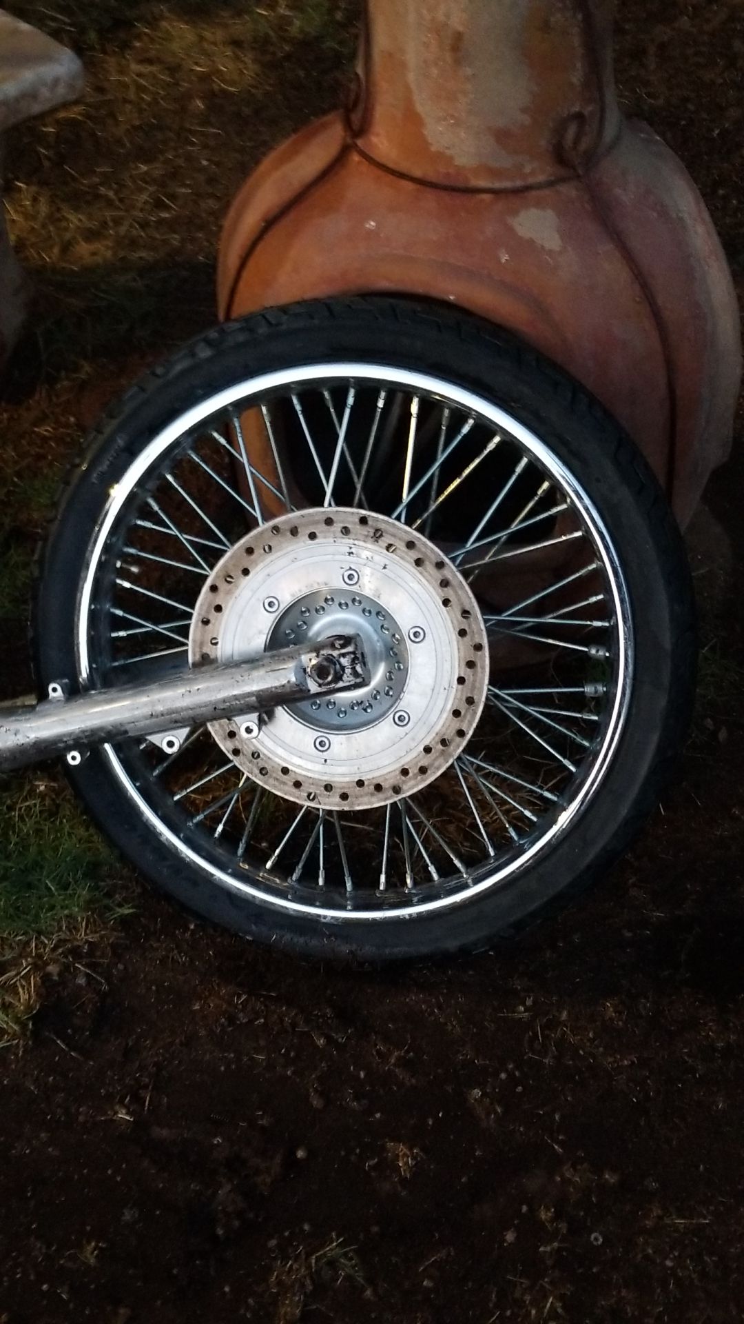 holy grail 21" front Honda shadow wheel/tire and matching rear rim/tire UPGRADE YOUR HONDA TO THAT COOL LOOK