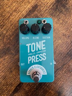 Barber Compact Tone Press Electric Guitar Compressor Pedal MADE IN USA with Parallel blend knob
