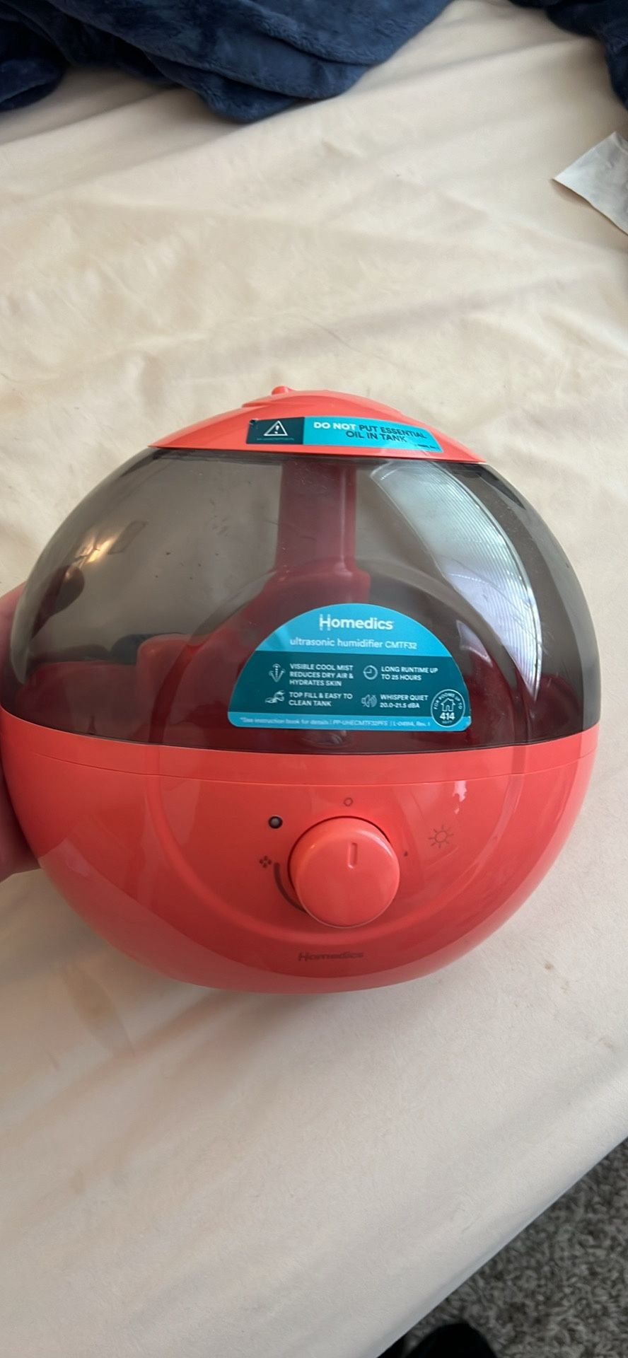 HoMedics Top-Fill Easy to Clean Ultrasonic Cool Mist Humidifier with Night Light and Aromatherapy