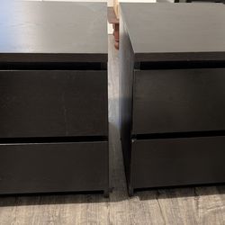 Ikea 2 Nightstands dark brown