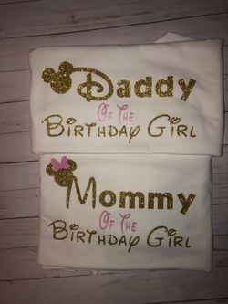 Mommy and daddy shirts for a Disney birthday