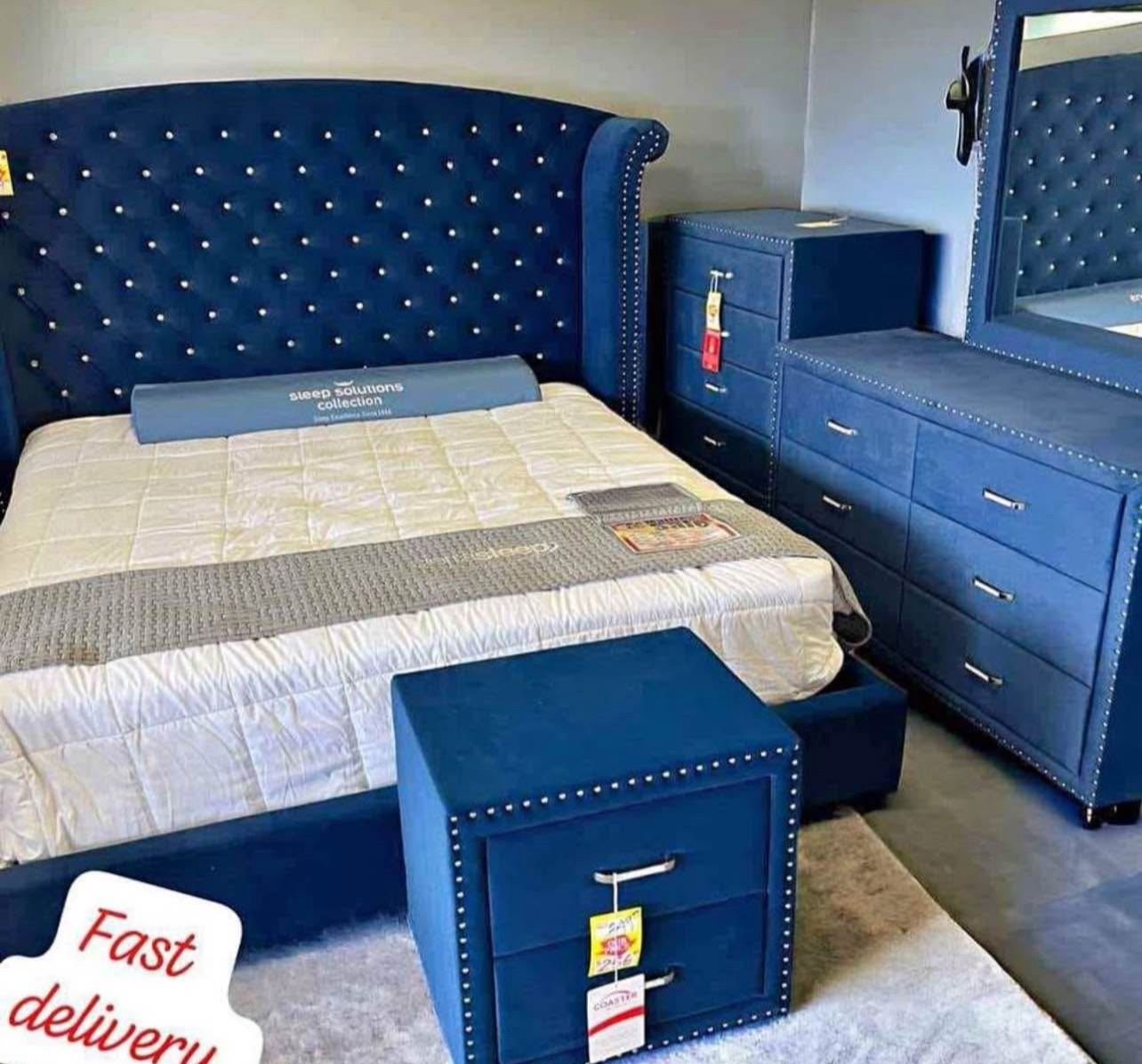 New 4pc Bedroom Set In Box 📦 Buy Now Pay Later $39 Down No Credit Needed