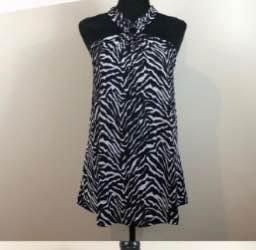 #134a Womens Plus Size 18/20 Lane Bryant Zebra Halter Top