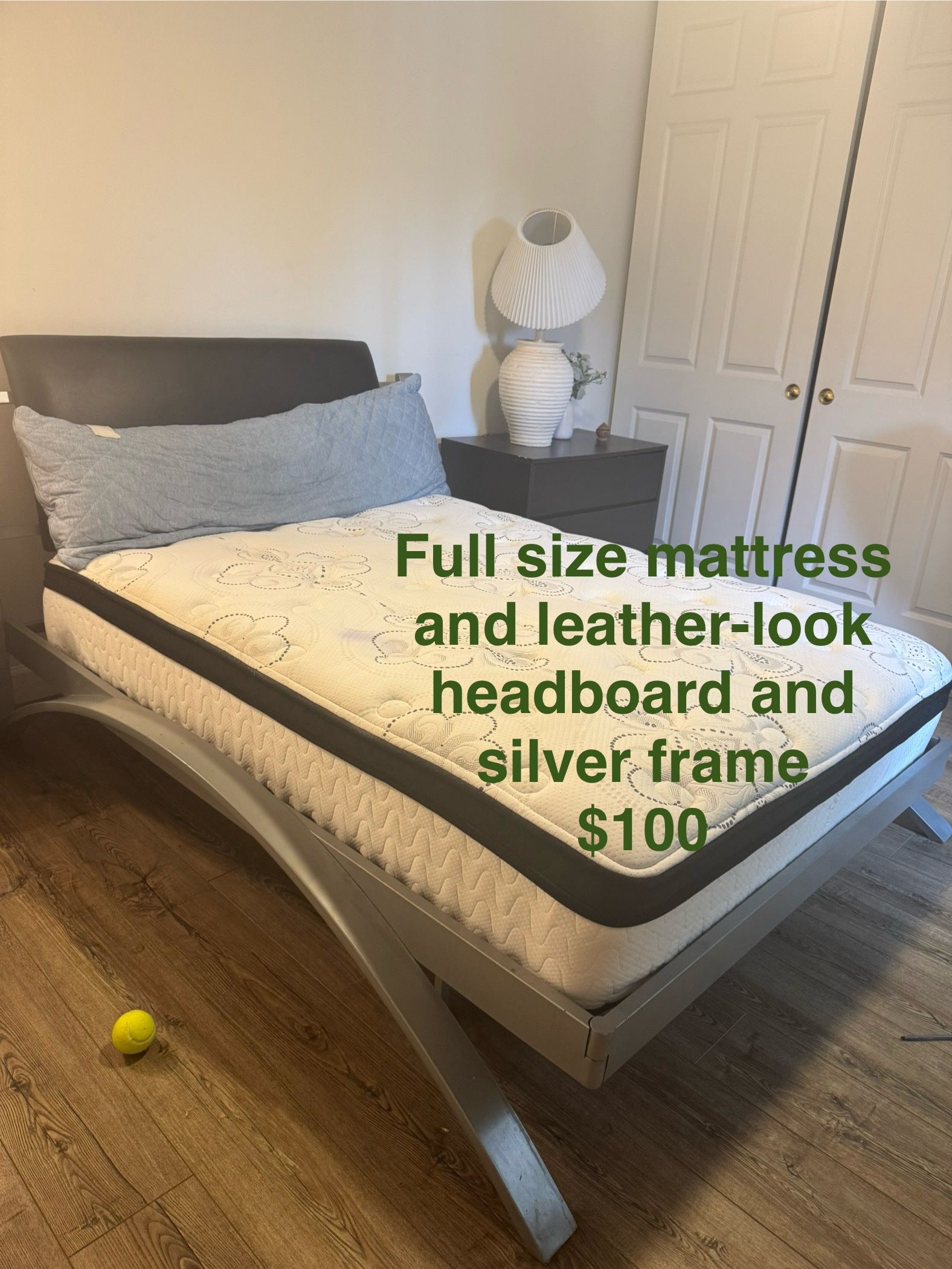 Silver Metal Full size Bed Frame