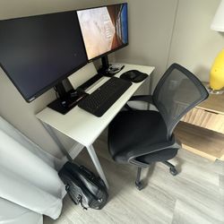White Desk & Chair 