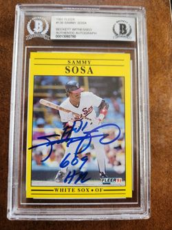 Sammy Sosa Fleer 91 Autographed Error Card