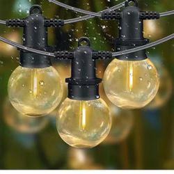 LED Outdoor String Lights, Outdoor Patio Lights, Shineled Waterproof IP64 Commercial Connectable Porch Lights with 12 G40 Globe Plastic Bulbs (2 Spare