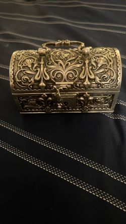 Victorian Silver Plated  On Brass  Jewelry Box