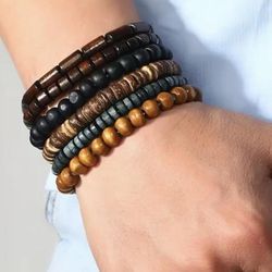 6pcs set bracelets Fashion Gothic Beaded Punk Y2k For Men Women Accessories grunge Gift alternative rock emo stylish Boho tribal jewelry type 