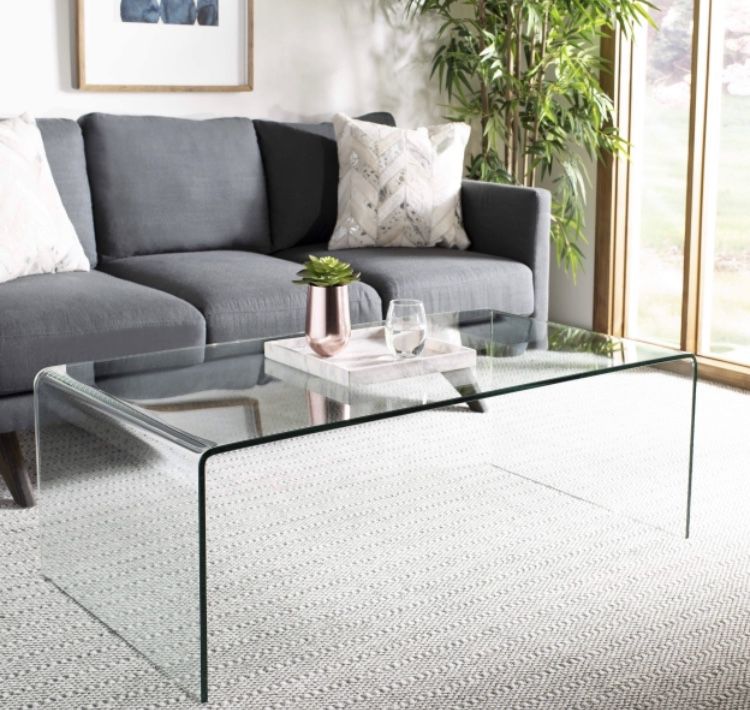 Safavieh Willow Clear Glass Coffee Table