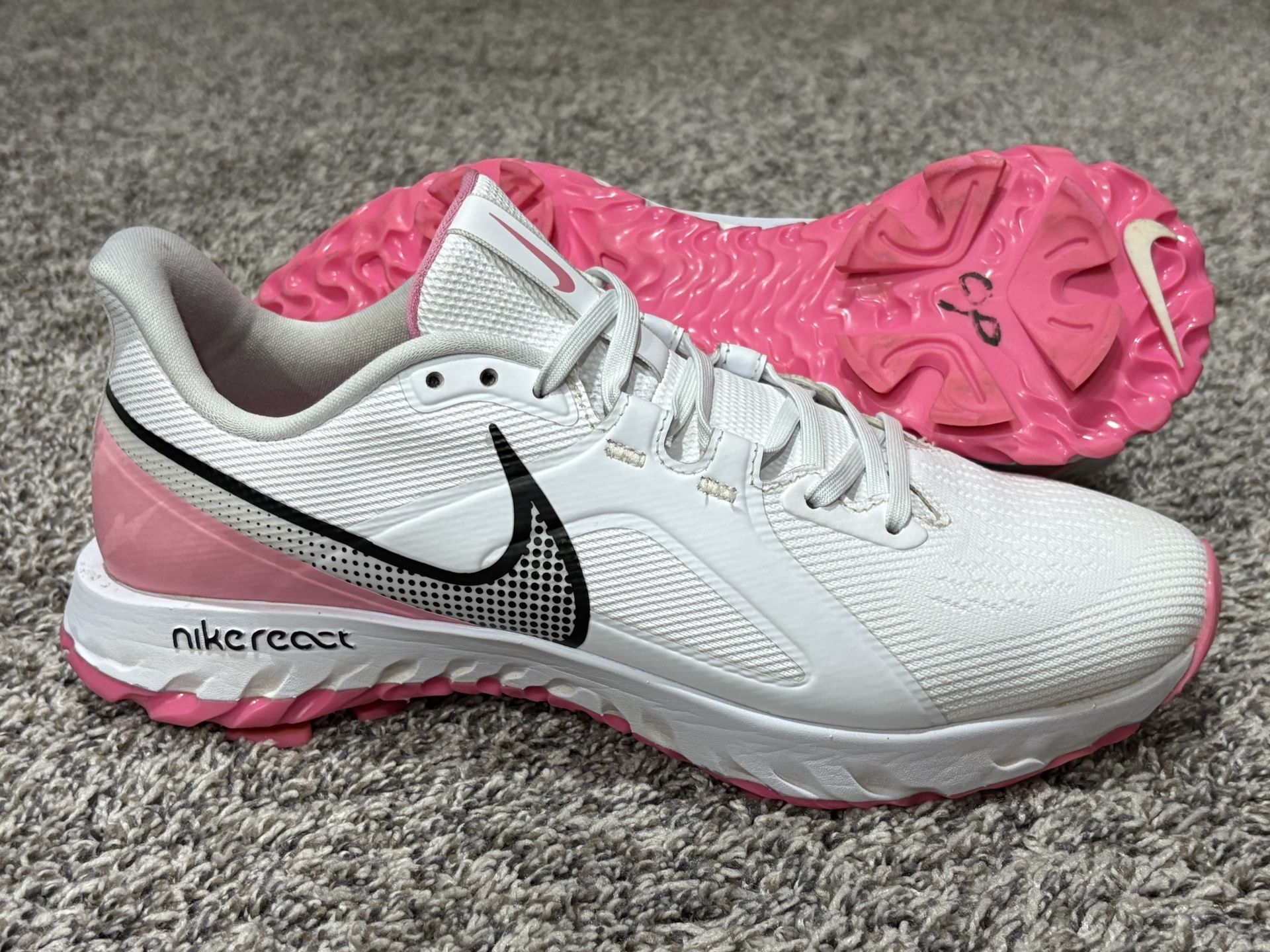 Men´s NIKE ‘React Infinity Pro’ White Golf Shoes...