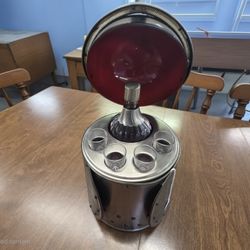 Vintage Liquor Dispenser/Bar Carousel with 4 Shot Glasses - Excellent Condition