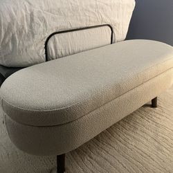 Grey Fabric Storage Bench