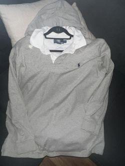 Polo Men’s Shirt With Hood XXL Removable Hood Has Buttons 