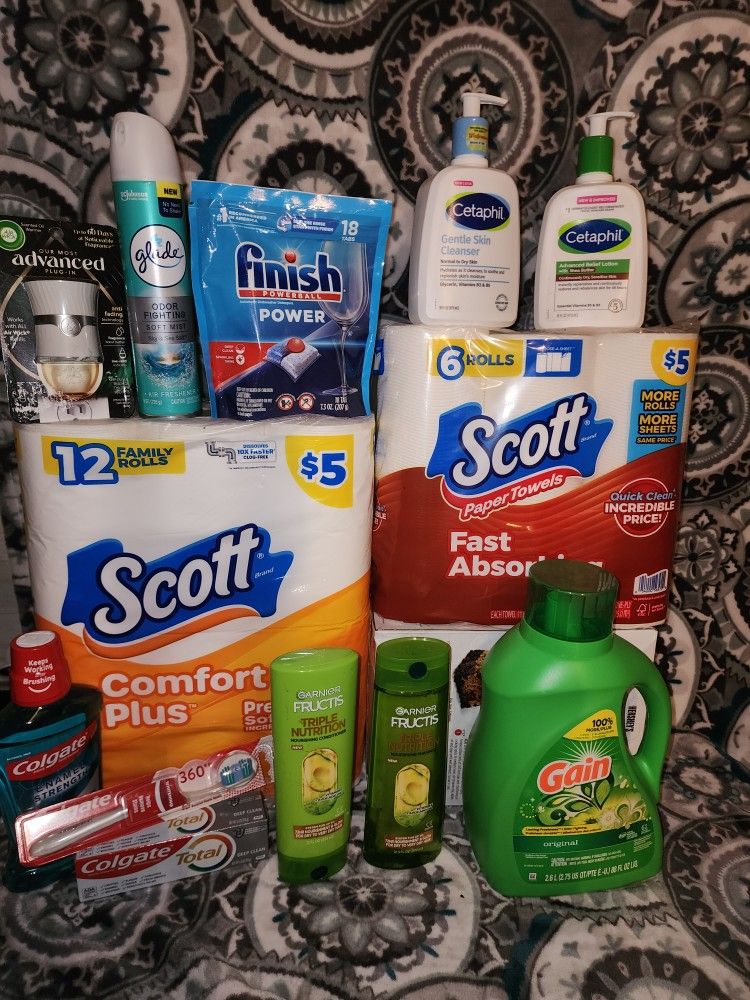 BUNDLE: Cetaphil Lotion/cleaner, Gain. Garnier, Colgate, Glade, Airwick And Finish