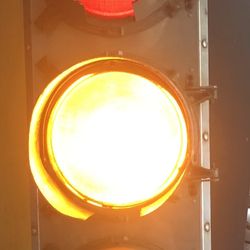 Traffic Signal Light Vintage With Stop Command Lens