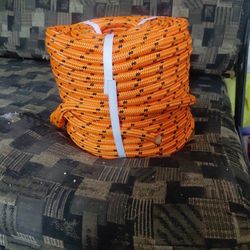 Double Braid Polyester Cord Nylon Pulling Rope Arborist Multipurpose Bull Rigging 1/2 Inch x 150 Feet Orange