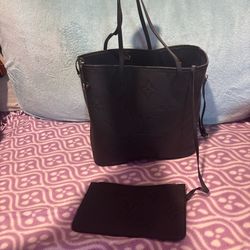 NEW UNUSED Black Louis Vuitton Neverfull MM tote bag with matching wallet #luxurybags