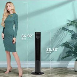 36 Inch Tower Fan Portable Electric Oscillating Fan Quiet Cooling Remote Control Standing Bladeless Floor Fans 3 Speeds Wind Modes

