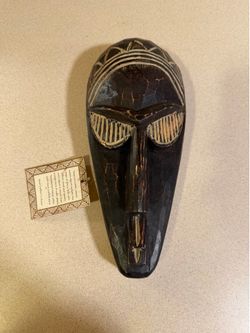 Hand Carved Tribal Wood Mask from Ghana (about 11 inches)