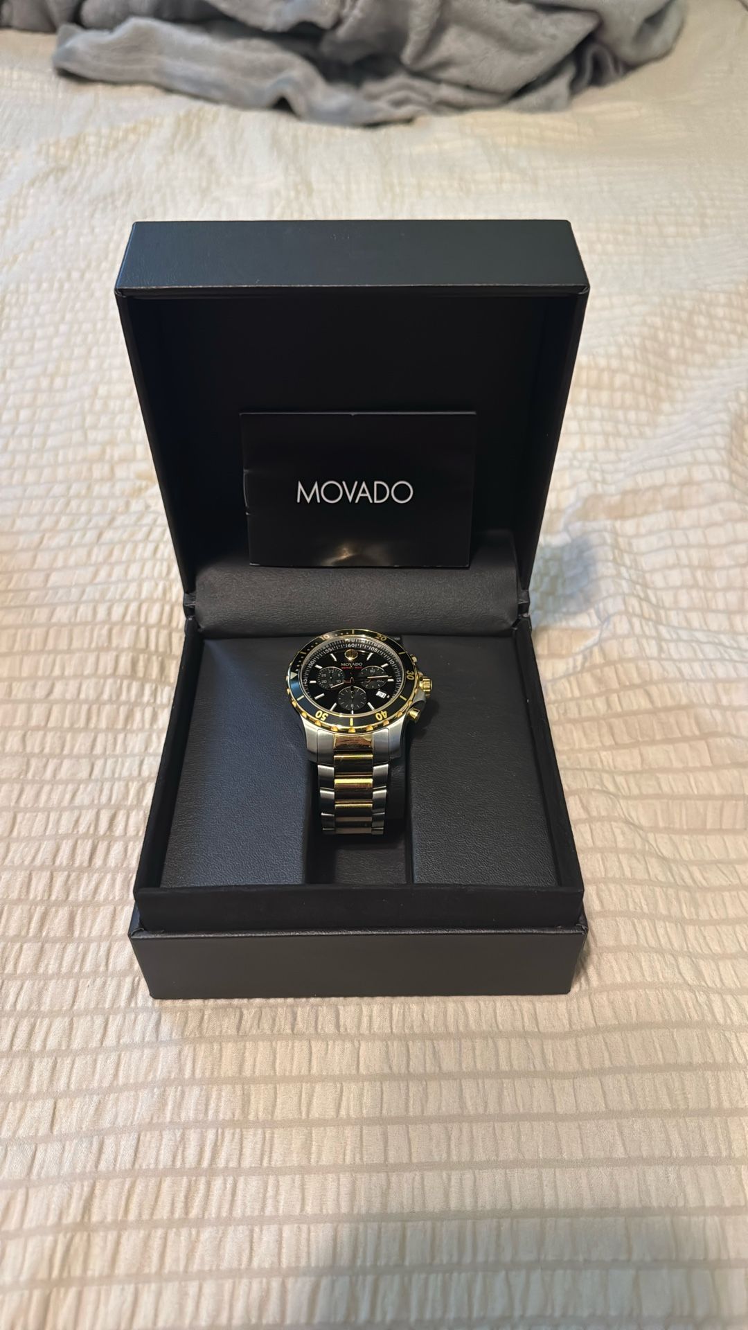 Men's Movado Series 800® Chronograph Two-Tone PVD Watch with Black Dial