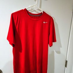Men's Nike Dri-Fit Tee, Red running work out shirt, Size Large