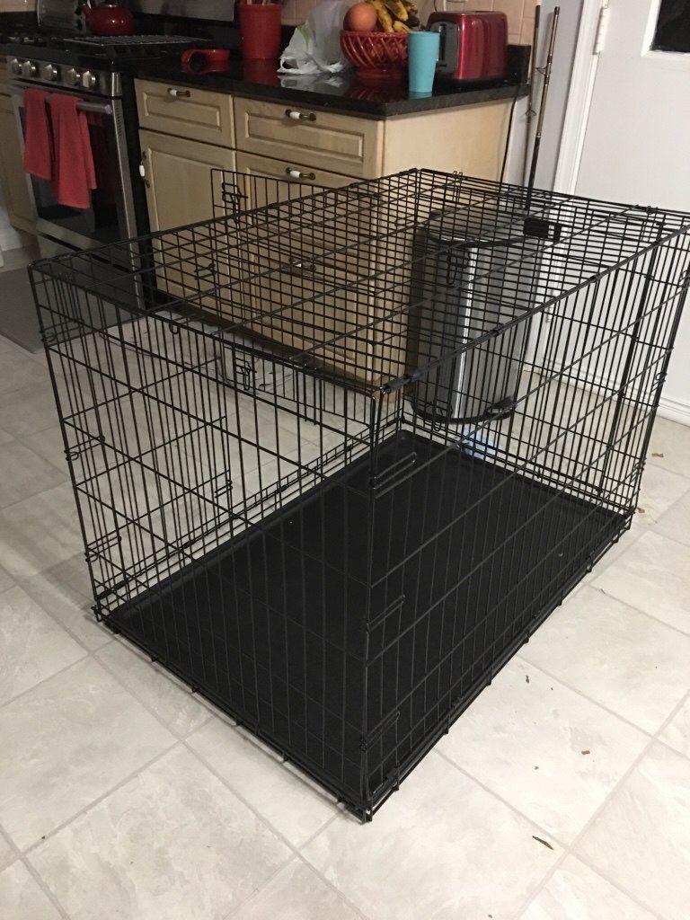 Dog crate 42 inch, like new, two doors, and a divider included.