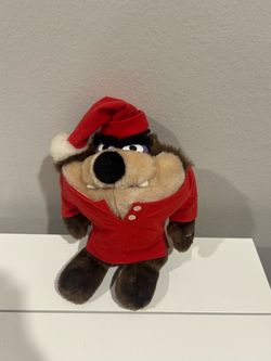 Vintage 1993 Taz Tasmanian Devil Christmas Plush – Warner Bros 24K