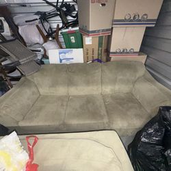 Three Seat Wide Light Green Couch