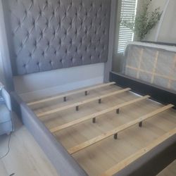King Bed Bed Frame Gray Pick Up Today