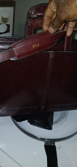 Burgundy Leather Briefcase Bag