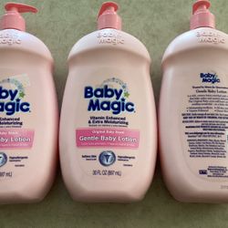 3 Bottles Baby Magic Gentle Baby Lotion 30 Oz Bottles