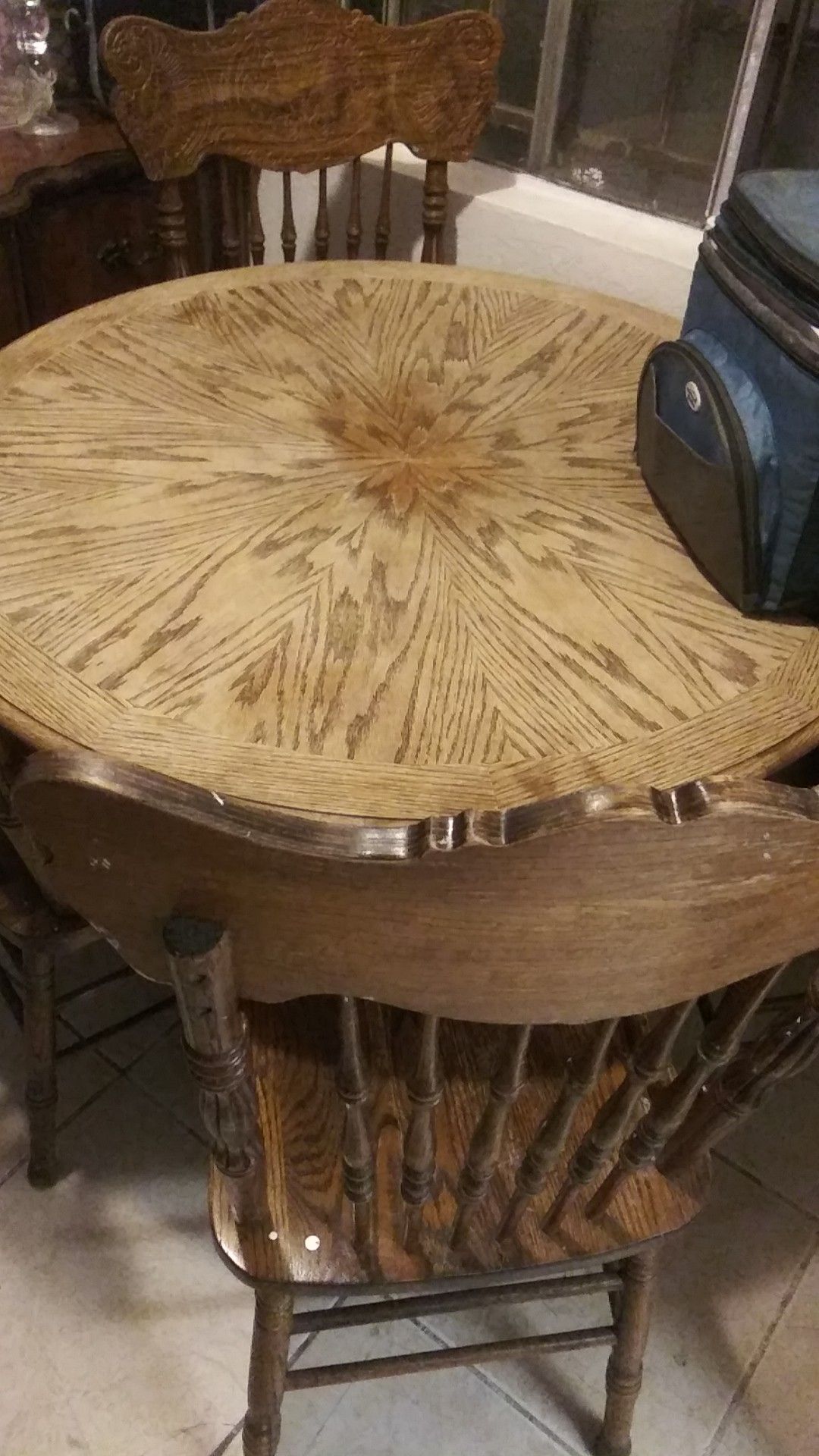 Antique table with four chairs