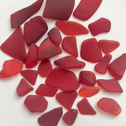 Red Sea glass 20 Pieces 