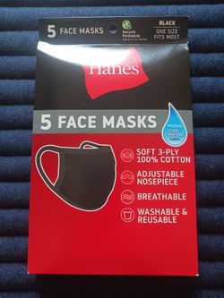 Hanes 100% Cotton Face Masks