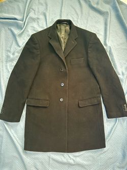 FB Collection Men’s 54 Black Wool Cashmere Sport Coat 3-Button Italy