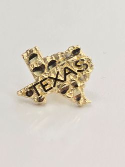 10kt Real Gold Texas Map Nugget Stud Earring