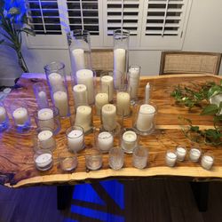 Wedding Candle Decor Set – Hurricanes, Pillars & Votives – Bulk or Individual
