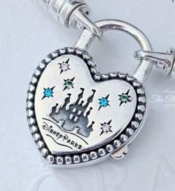 Rare Disney Parks Pandora Bracelet Fantasyland Castle Heart 597993PCZMX 8.3"/21cm