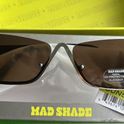 Mad Shade Semi-Rimless Rectangular Tinted Sunglasses