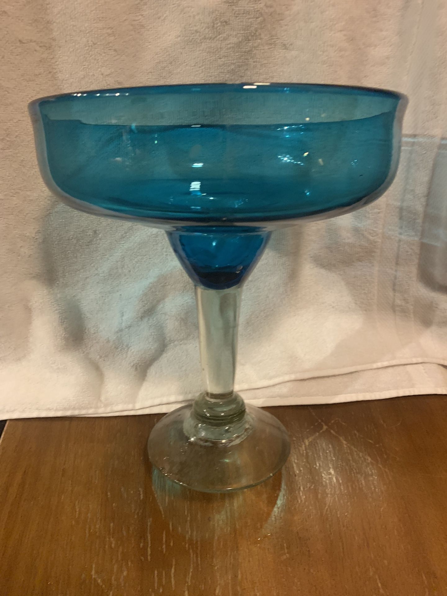 Large Blue Margarita Glass / Candy Dish