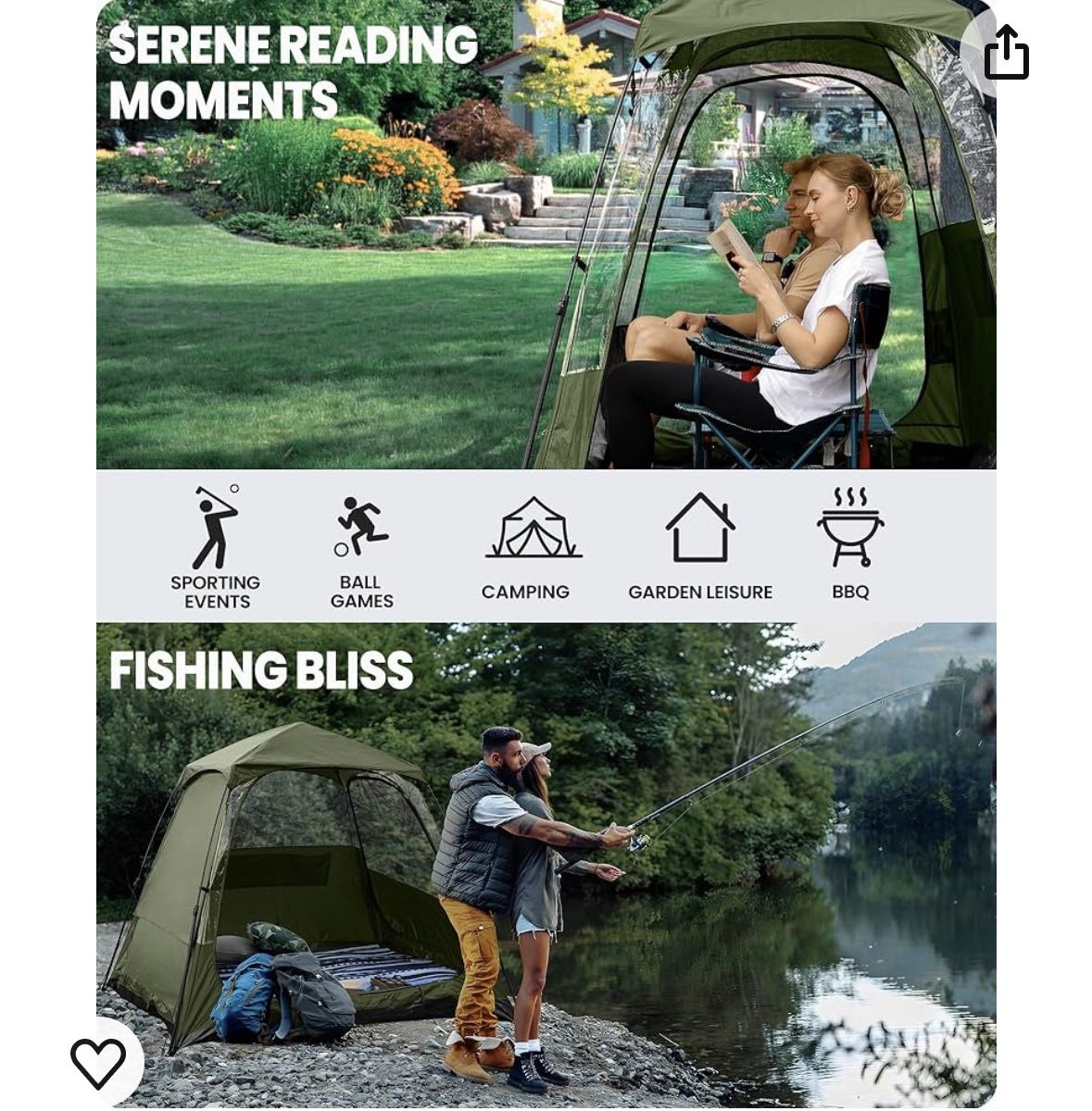 Sports Tent Pop Up Shelter, Weather Sport Tent for Up to People