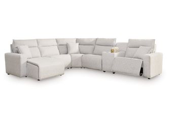 Modmax II Stone 6-Piece Power Reclining Sectional w/ Chaise and Console